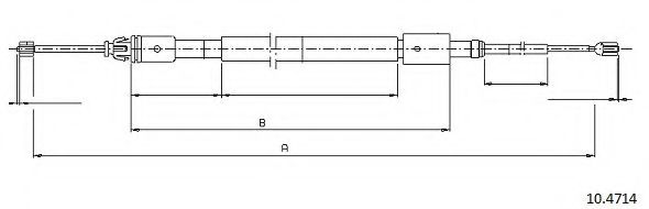 Трос, стояночная тормозная система CABOR 10.4714