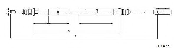 Трос, стояночная тормозная система CABOR 10.4721
