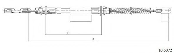 Трос, стояночная тормозная система CABOR 10.5972