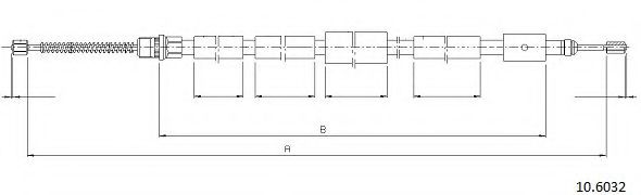 Трос, стояночная тормозная система CABOR 10.6032
