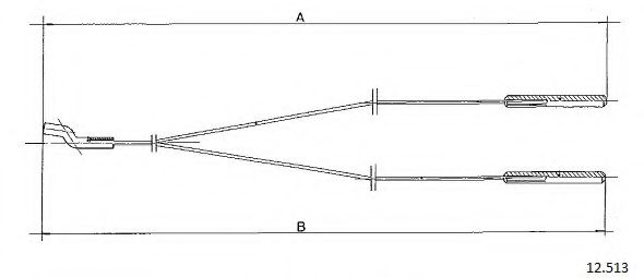 Тросик заслонки отопителя CABOR 12513