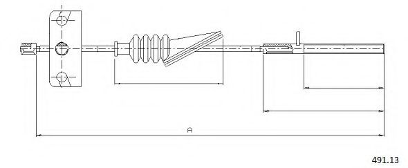 Трос, стояночная тормозная система CABOR 491.13