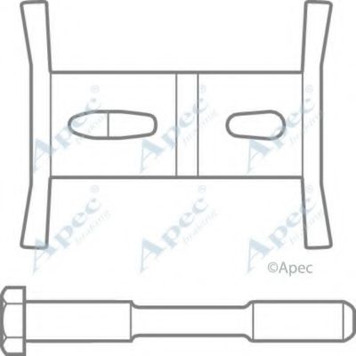 Комплектующие, тормозные колодки APEC braking KIT1069