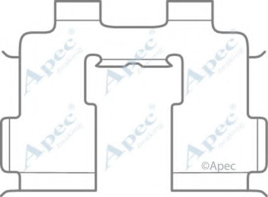 Комплектующие, тормозные колодки APEC braking KIT1077