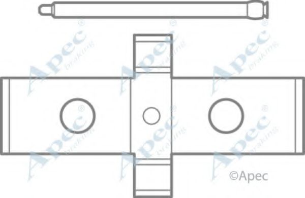 Комплектующие, тормозные колодки APEC braking KIT1095
