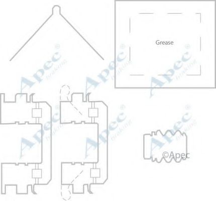 Комплектующие, тормозные колодки APEC braking KIT1171