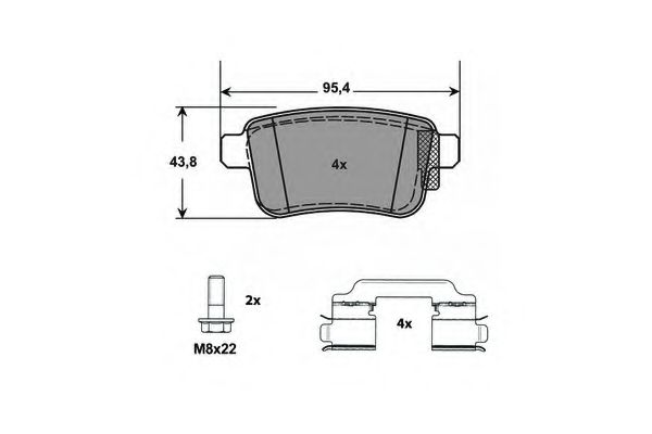 Комплект тормозных колодок, дисковый тормоз PROCODIS FRANCE PF1585