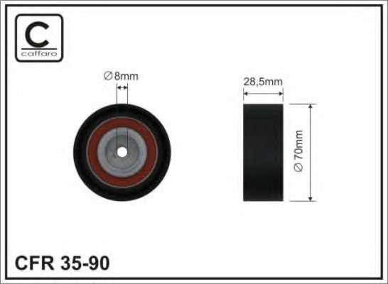 Натяжной ролик, поликлиновой  ремень CAFFARO 3590