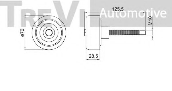 Натяжной ролик, поликлиновой  ремень TREVI AUTOMOTIVE A2044