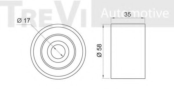 Паразитный / Ведущий ролик, зубчатый ремень TREVI AUTOMOTIVE T2035
