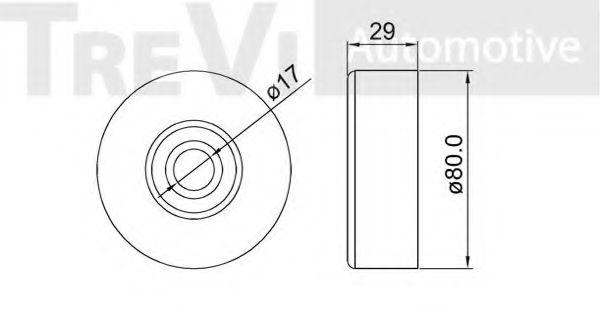 Паразитный / ведущий ролик, поликлиновой ремень TREVI AUTOMOTIVE TA1894