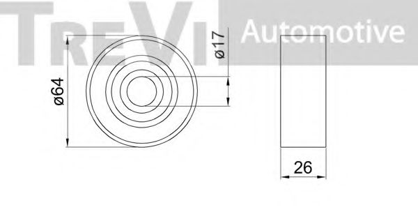 Паразитный / ведущий ролик, поликлиновой ремень TREVI AUTOMOTIVE A1364