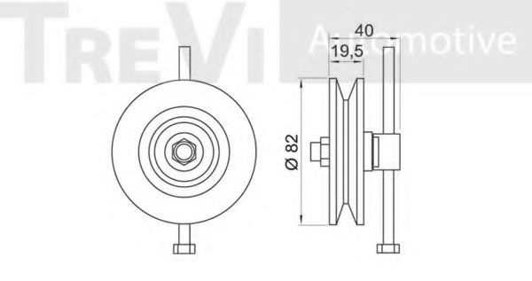 Паразитный / ведущий ролик, поликлиновой ремень TREVI AUTOMOTIVE T2005