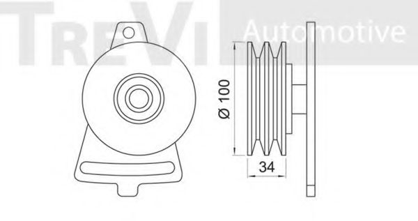 Натяжной ролик, поликлиновой  ремень TREVI AUTOMOTIVE T2013