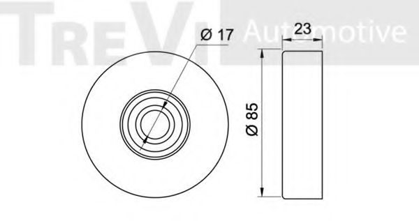 Паразитный / ведущий ролик, поликлиновой ремень TREVI AUTOMOTIVE A1424
