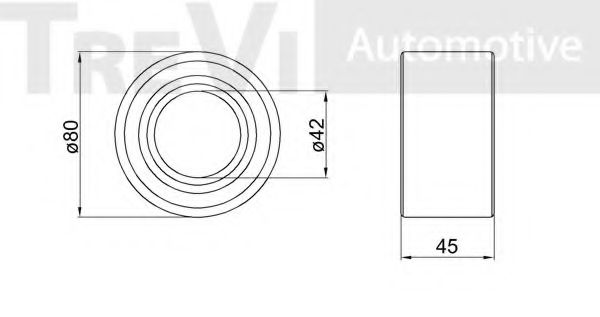 Комплект подшипника ступицы колеса TREVI AUTOMOTIVE 30821