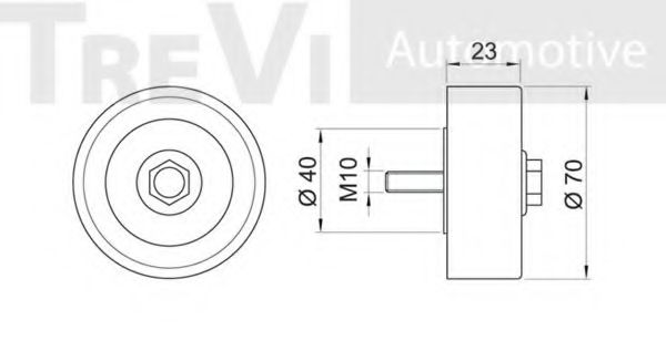 Паразитный / ведущий ролик, поликлиновой ремень TREVI AUTOMOTIVE TA1803