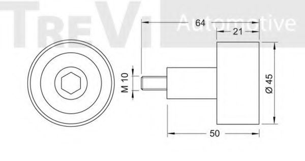 Паразитный / Ведущий ролик, зубчатый ремень TREVI AUTOMOTIVE T2276