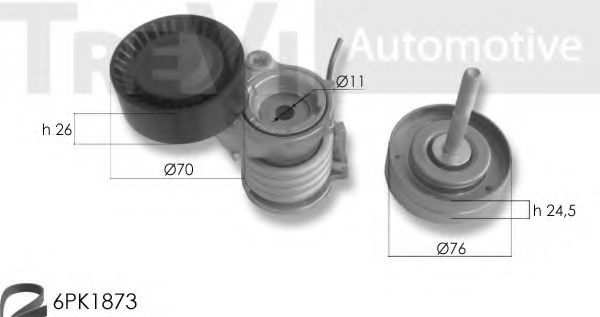 Поликлиновой ременный комплект TREVI AUTOMOTIVE KA1093