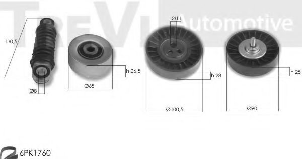 Поликлиновой ременный комплект TREVI AUTOMOTIVE KA1121F