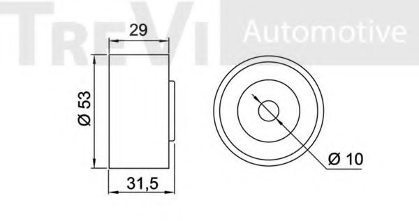 Паразитный / Ведущий ролик, зубчатый ремень TREVI AUTOMOTIVE D826