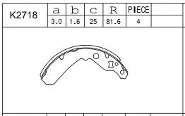 Комплект тормозных колодок ASIMCO K2718