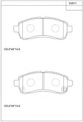 Комплект тормозных колодок, дисковый тормоз ASIMCO KD3511