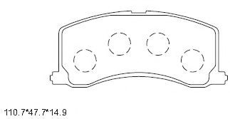 Комплект тормозных колодок, дисковый тормоз ASIMCO KD3706