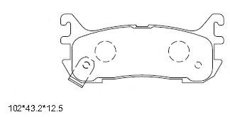 Комплект тормозных колодок, дисковый тормоз ASIMCO KD3713F