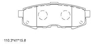 Комплект тормозных колодок, дисковый тормоз ASIMCO KD3759