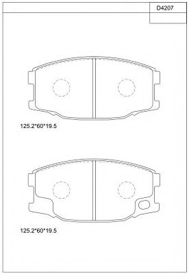 Комплект тормозных колодок, дисковый тормоз ASIMCO KD4207