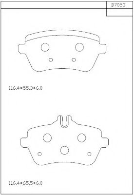 Комплект тормозных колодок, дисковый тормоз ASIMCO KD7053