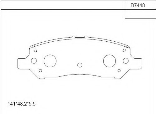 Комплект тормозных колодок, дисковый тормоз ASIMCO KD7448