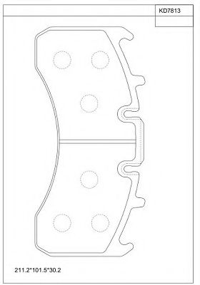 Комплект тормозных колодок, дисковый тормоз ASIMCO KD7813
