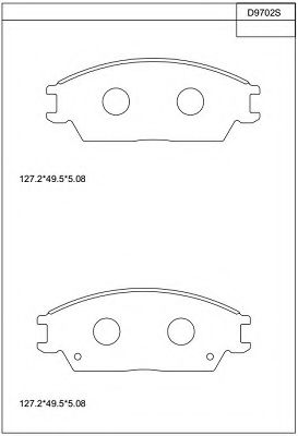 Комплект тормозных колодок, дисковый тормоз ASIMCO KD9702S