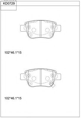 Комплект тормозных колодок, дисковый тормоз ASIMCO KD0729