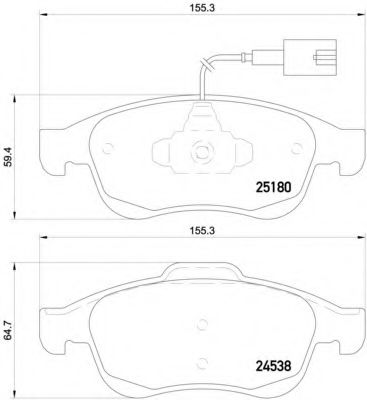 Комплект тормозных колодок, дисковый тормоз BREMBO P 23 148