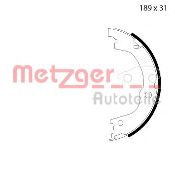 Комплект тормозных колодок, стояночная тормозная система METZGER MG 127