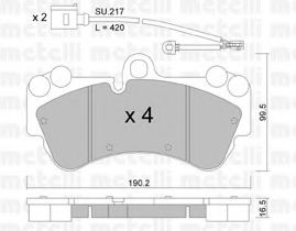 Комплект тормозных колодок, дисковый тормоз METELLI 22-0653-0K