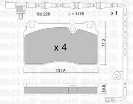 Комплект тормозных колодок, дисковый тормоз METELLI 22-0695-1K