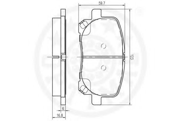 Комплект тормозных колодок, дисковый тормоз OPTIMAL 23836