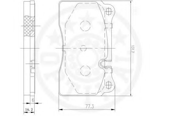 Комплект тормозных колодок, дисковый тормоз OPTIMAL 12478