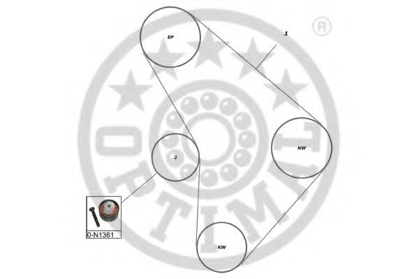 Комплект ремня ГРМ OPTIMAL R1245