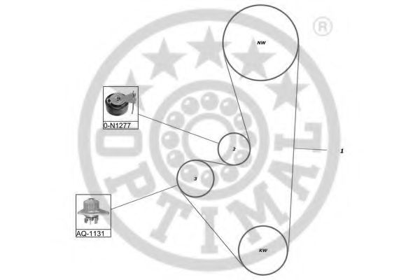 Водяной насос + комплект зубчатого ремня OPTIMAL R1504