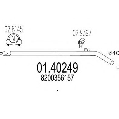 Труба выхлопного газа MTS 01.40249