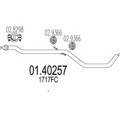 Труба выхлопного газа MTS 01.40257