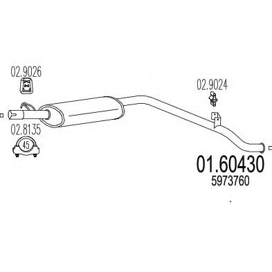 Глушитель выхлопных газов конечный MTS 01.60430