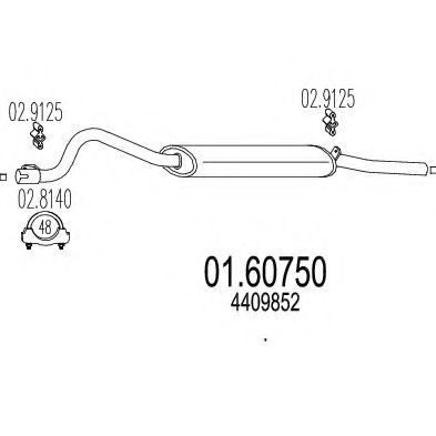 Глушитель выхлопных газов конечный ROSI 01066