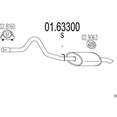 Глушитель выхлопных газов конечный MTS 01.63300