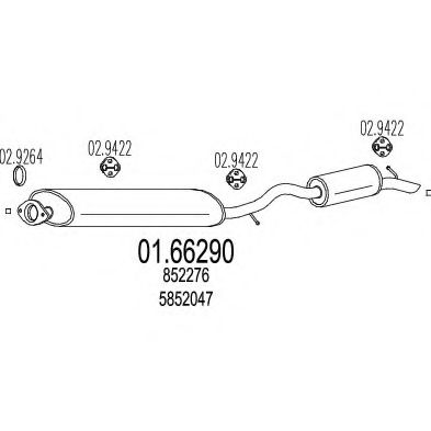 Глушитель выхлопных газов конечный MTS 01.66290